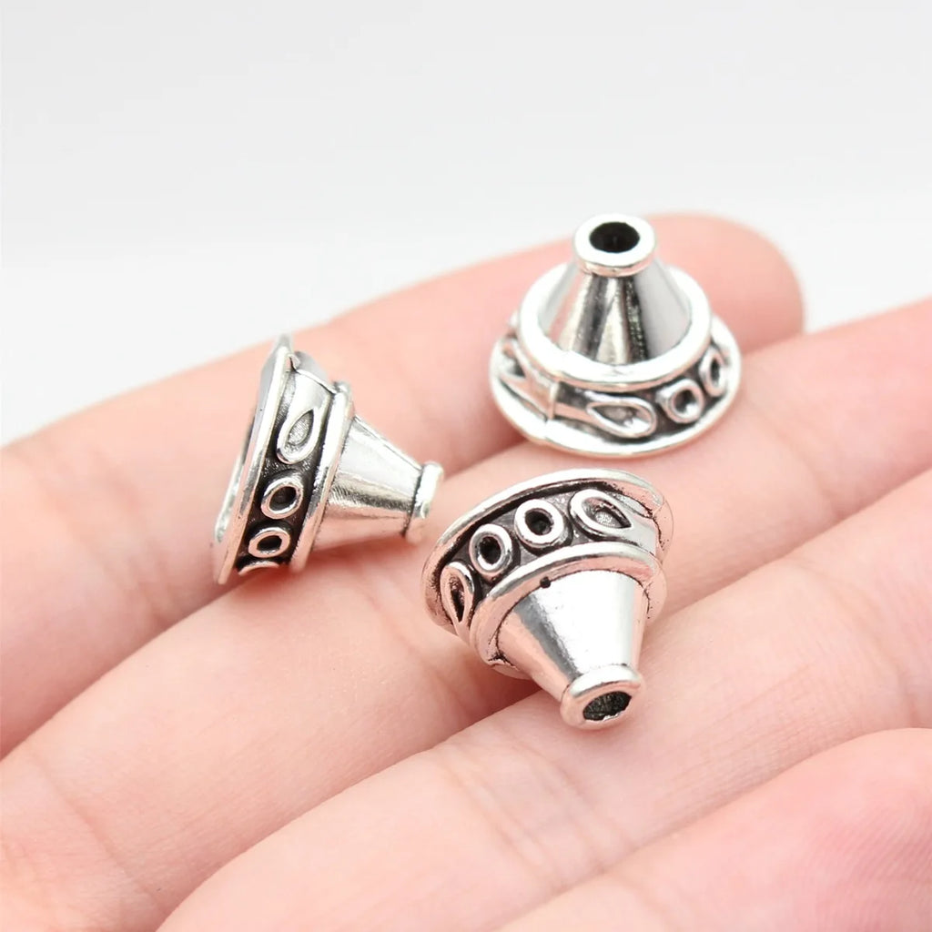 14x14x11mm 2.1g Multicolor Zinc Alloy Cone Bead Cap Jewelry Findings for Necklace Earring Tassel DIY