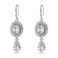 Luxury Vintage Alloy Crystal Teardrop Hollow Sunburst Dangle Earrings For Wedding Party Banquet Gift