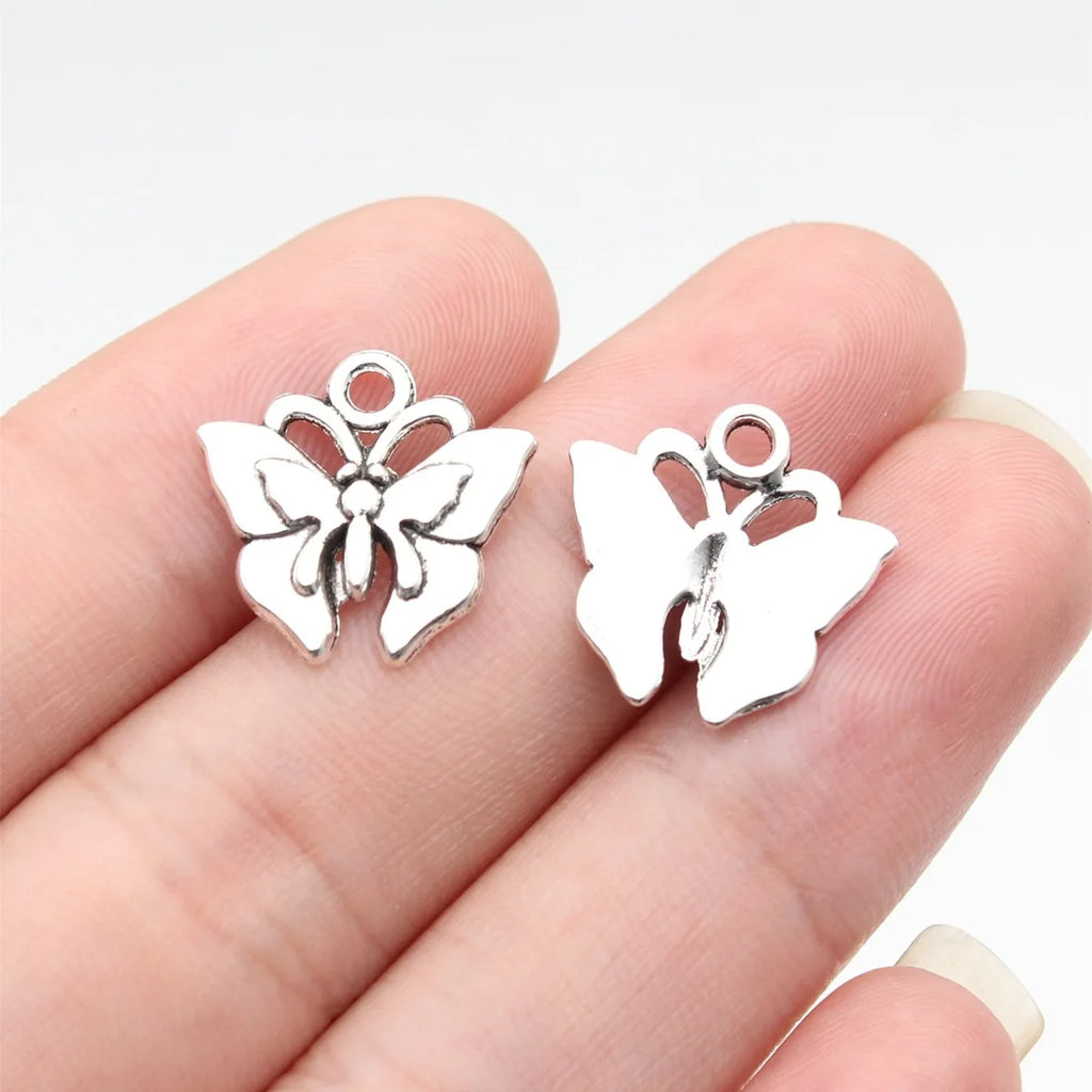 16x16mm 0.97g Multicolor Zinc Alloy Butterfly Charm Pendant for DIY Necklace Bracelet Jewelry Making