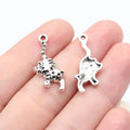 25x10mm 0.96g Antique Silver Zinc Alloy Cat Charm Pendant for DIY Bracelet Necklace Jewelry Making