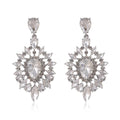 Vintage Luxury Red Crystal Rhinestone Teardrop Dangle Earrings, Gold Tone Alloy Bridal Wedding Party Banquet Gift