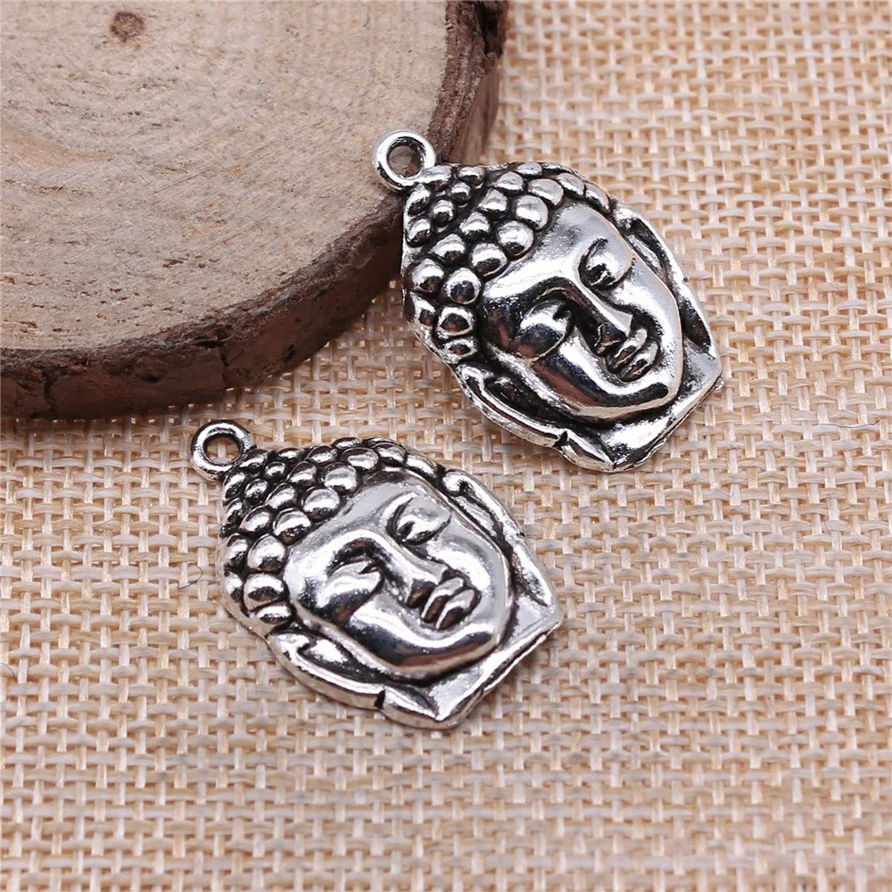 29x19mm 2.5g Multicolor Zinc Alloy Buddha Head Charm Pendant for Necklace Bracelet Jewelry Making