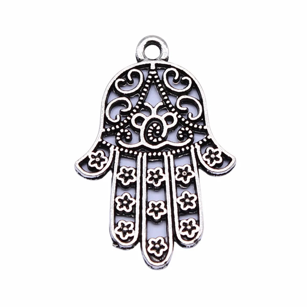 30x20mm 2.3g Multicolor Zinc Alloy Hand Charm Pendant for DIY Necklace Bracelet Making