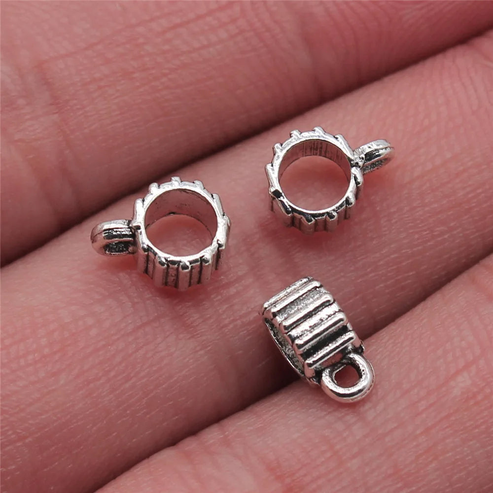 9x5mm 0.4g Antique Silver Zinc Alloy Pendant Bail Connectors for DIY Necklace Jewelry Making