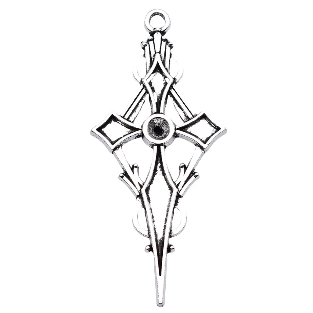 48x22mm 3g Antique Silver Zinc Alloy Sword Charm Pendant for Vintage DIY Necklace Making