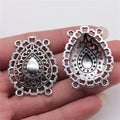 31x39mm 4.3g Antique Silver Zinc Alloy Four Hole Body Chain Connector Charm for DIY Body Jewelry Making