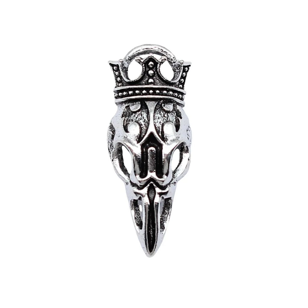 33x13mm 4.1g Antique Silver Zinc Alloy Crown Bird Beak Skull Charm Pendant for Gothic DIY Jewelry