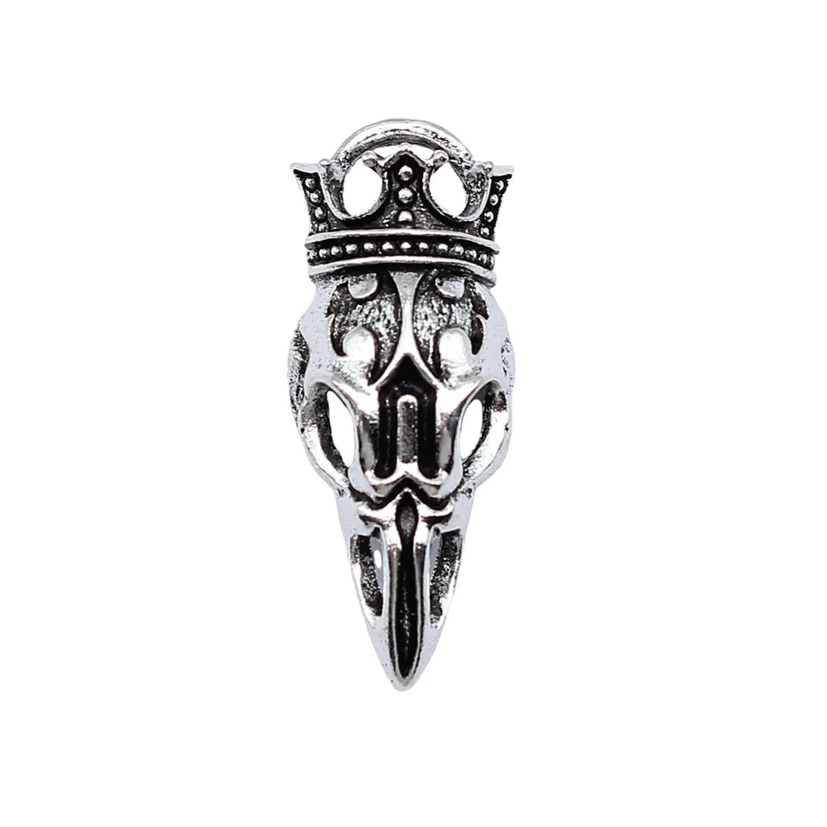 33x13mm 4.1g Antique Silver Zinc Alloy Crown Bird Beak Skull Charm Pendant for Gothic DIY Jewelry