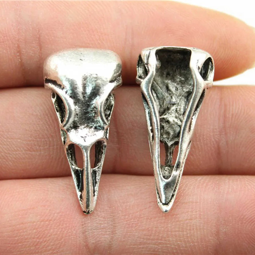 31x25x10mm 4.6g Antique Silver Zinc Alloy Bird Beak Skull Charm Pendant for DIY Gothic Jewelry Making