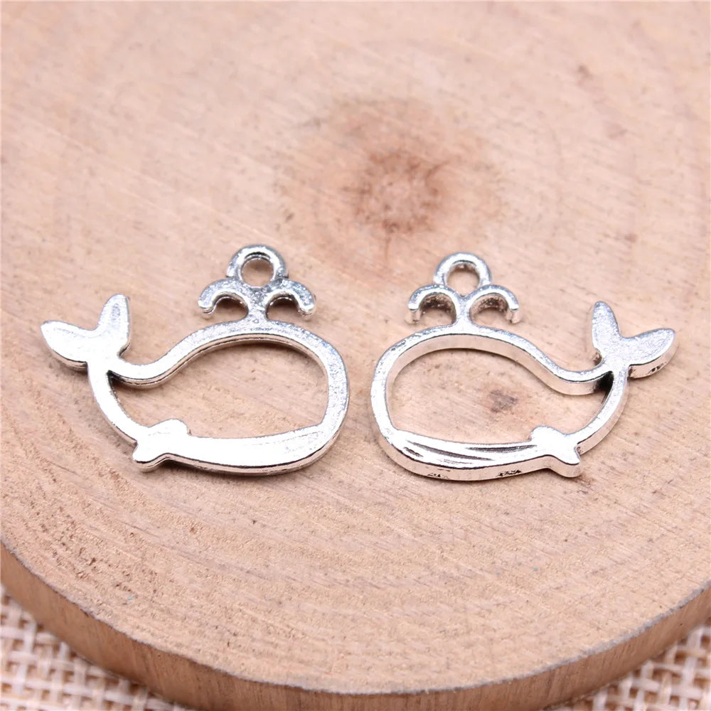 16x19mm 1g Multicolor Zinc Alloy Whale Charm Pendant for DIY Necklace Bracelet Jewelry Making