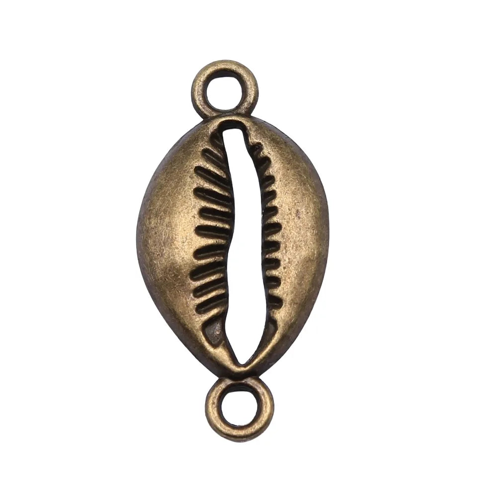 28x14mm 1.3g Multicolor Zinc Alloy Shell Connector Charm for DIY Bracelet Necklace Making