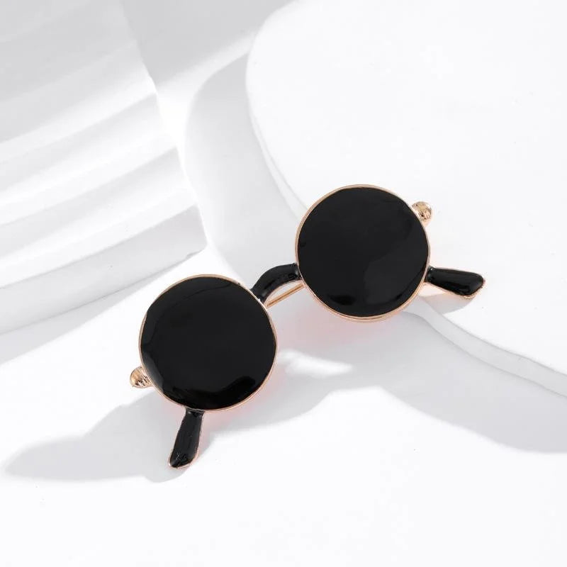 Cute Korean Style Sunglasses Enamel Alloy Brooch For Women, Decorative Lapel Pin Bag Corsage Gift