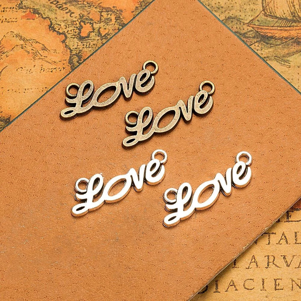 33x10MM Antique Silver Zinc Alloy Letter Charm Pendant for DIY Necklace Bracelet Jewelry Making