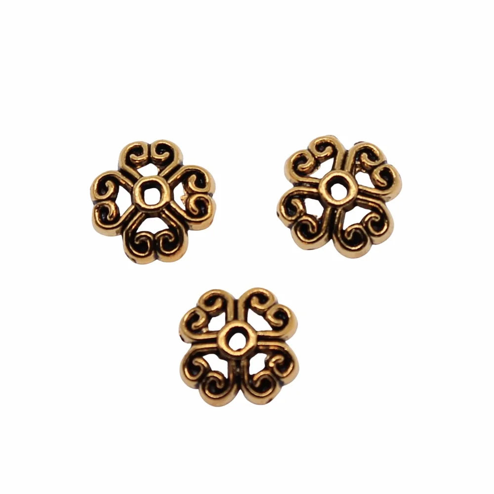 9x9mm 0.3g Zinc Alloy Flower Bead Cap Spacer Beads for DIY Earrings Bracelet Jewelry Making