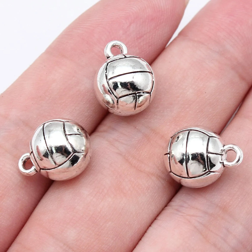 14x11mm 4.4g Multicolor Zinc Alloy 3D Volleyball Charm Pendant for DIY Necklace Bracelet Jewelry Making