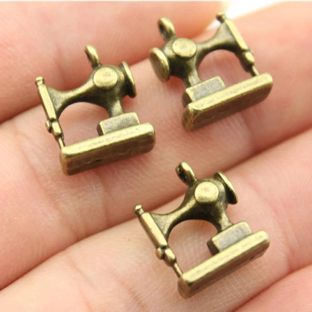15x12mm 2.2g Multicolor Zinc Alloy Sewing Machine Charm Pendant for DIY Bracelet Necklace Jewelry Making