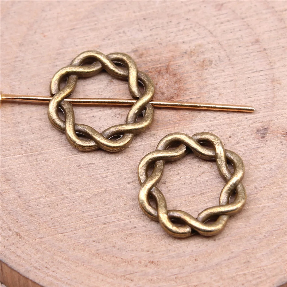 14x14mm 1.1g Multicolor Zinc Alloy Twisted Ring Charm Pendant for DIY Bracelet Necklace Making