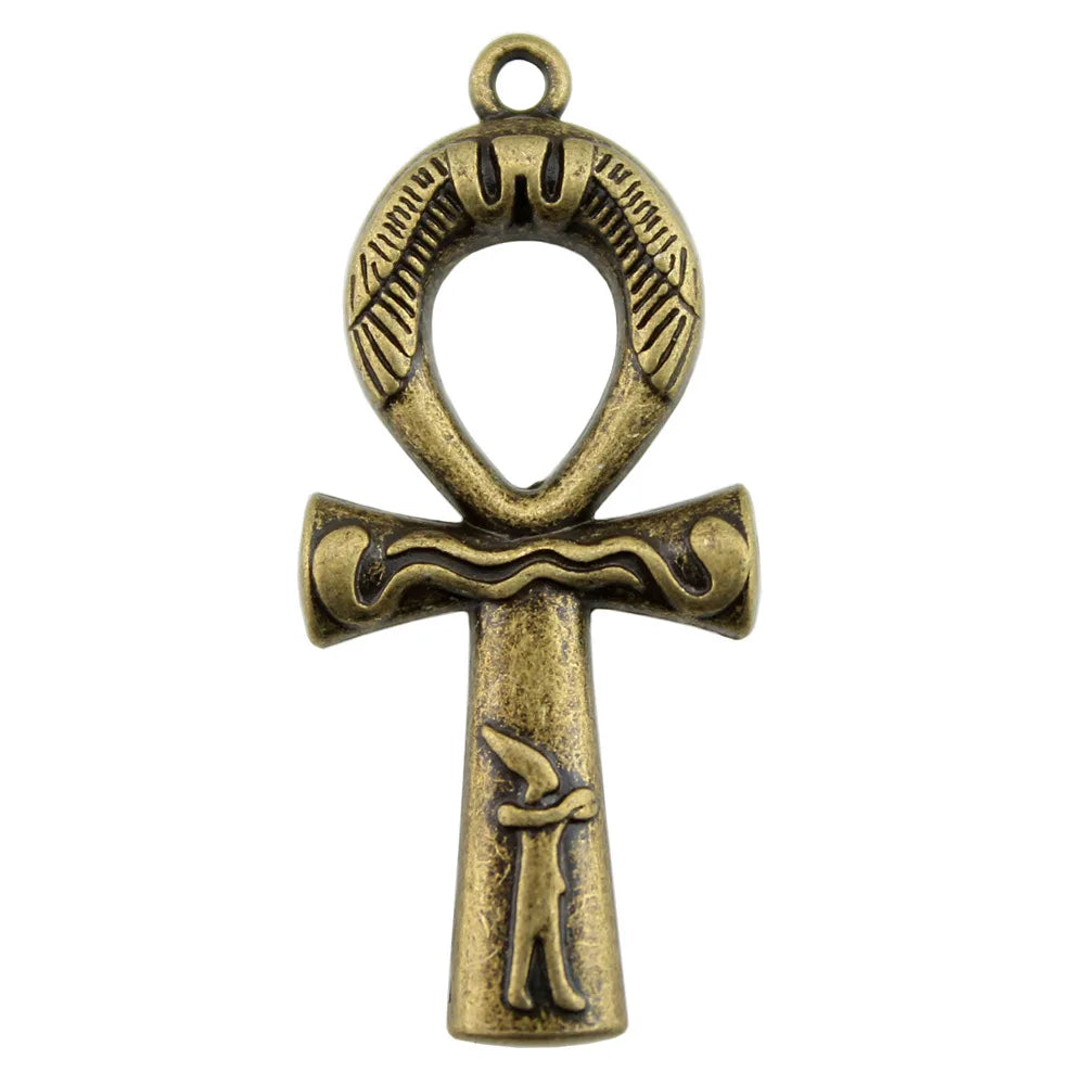 43x19mm 3.8g Multicolor Zinc Alloy Ankh Cross Charm Pendant for DIY Necklace Bracelet Making