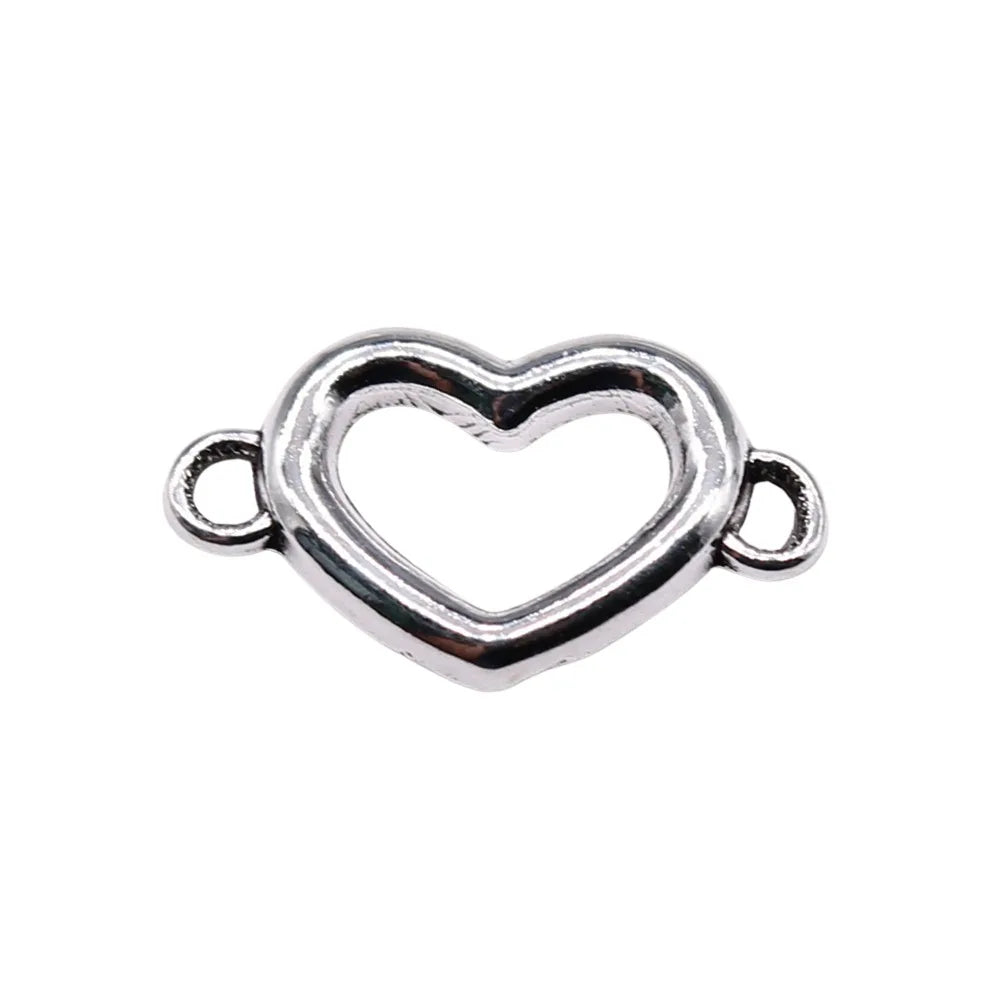 18x11mm 0.7g Multicolor zinc alloy Heart connector charm for DIY bracelet necklace making