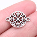 21x14mm 1.05g Antique Silver Zinc Alloy Geometric Flower Connector Charm Pendant for DIY Jewelry Making
