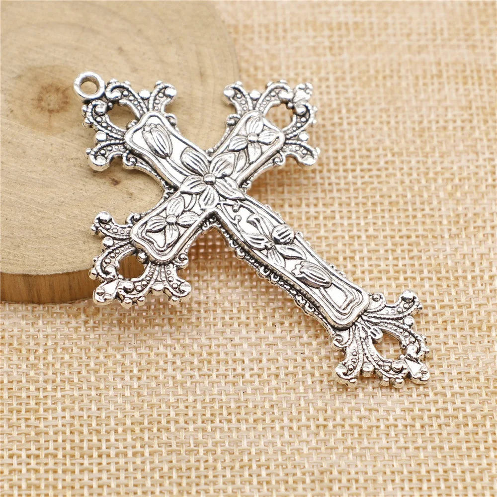 53x74mm 11.4g Multicolor Zinc Alloy Large Cross Charm Pendant for DIY Necklace Bracelet Jewelry Making
