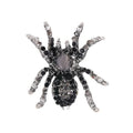 Vintage Blue Rhinestone Spider Brooch Alloy Animal Lapel Pin Luxury Halloween Suit Accessory Gift