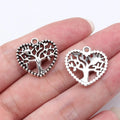 20x20mm 1.5g Antique Silver Zinc Alloy Heart Tree Charm Pendant for DIY Vintage Jewelry Making