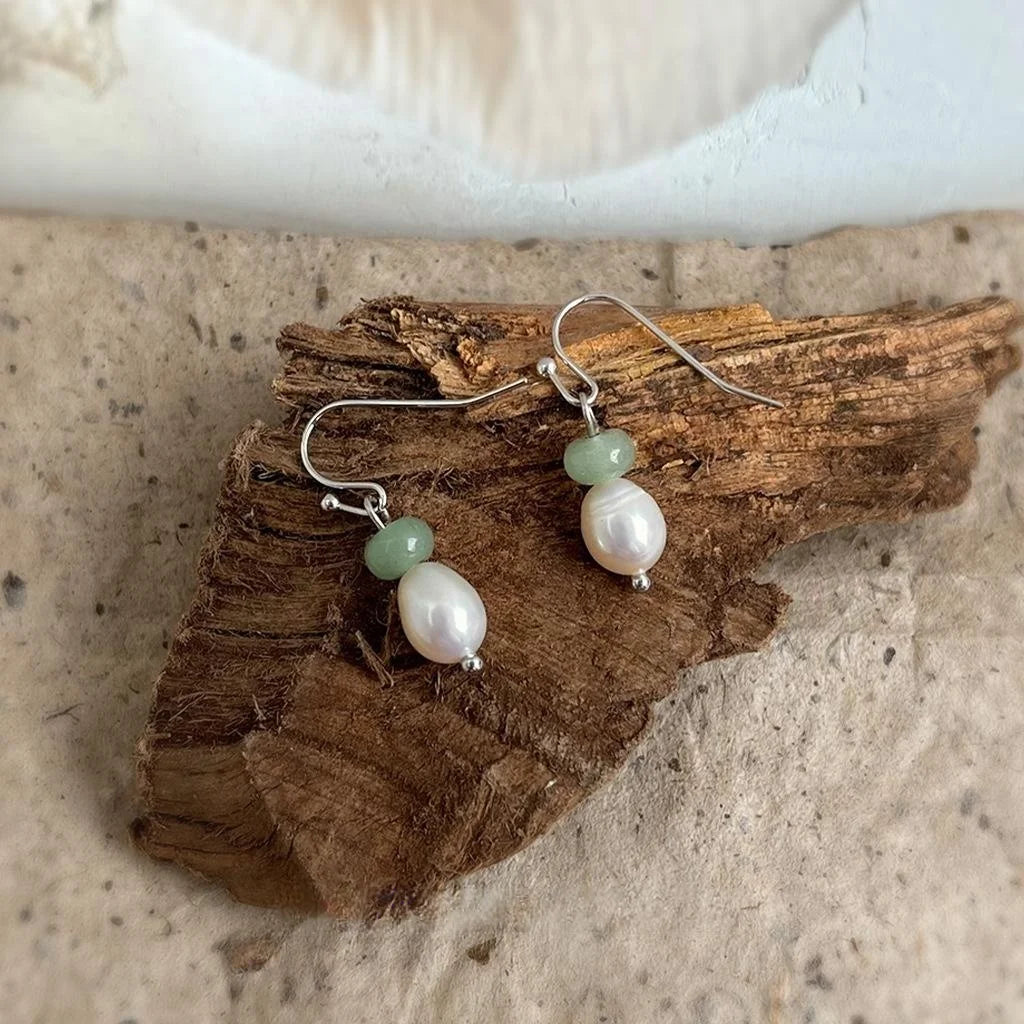 Natural Freshwater Pearl Teardrop Drop Earrings Handmade Vintage Palace Style Jewelry