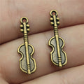 25x7mm 1.2g Antique Bronze Tone Zinc Alloy Pipa Charm Pendant for Necklace Bracelet Musical DIY