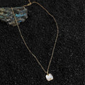 18K Gold Plated Copper Mother Of Pearl Square Geometric Light Luxury Clavicle Necklace