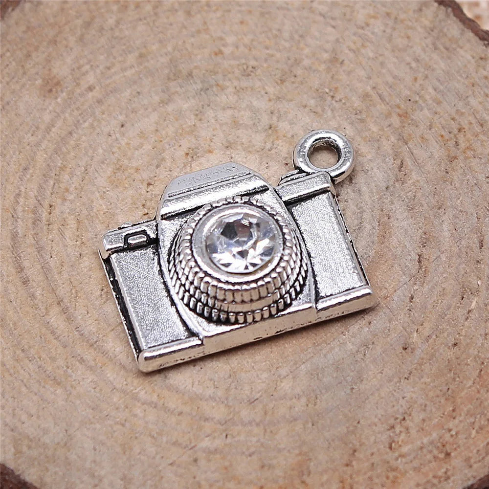 20x16mm 2.6g Antique Silver Zinc Alloy Camera Charm Pendant for DIY Bracelet Necklace Jewelry Making
