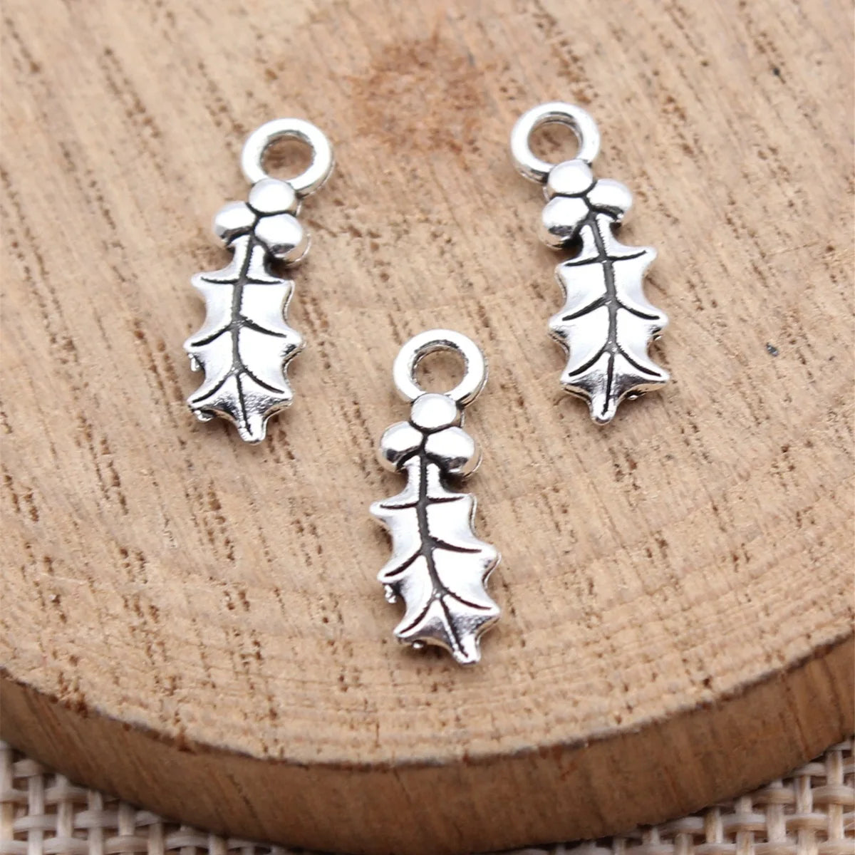 16x5.5mm 0.43g Antique Silver Zinc Alloy Leaf Charm Pendant for DIY Necklace Bracelet Jewelry Making