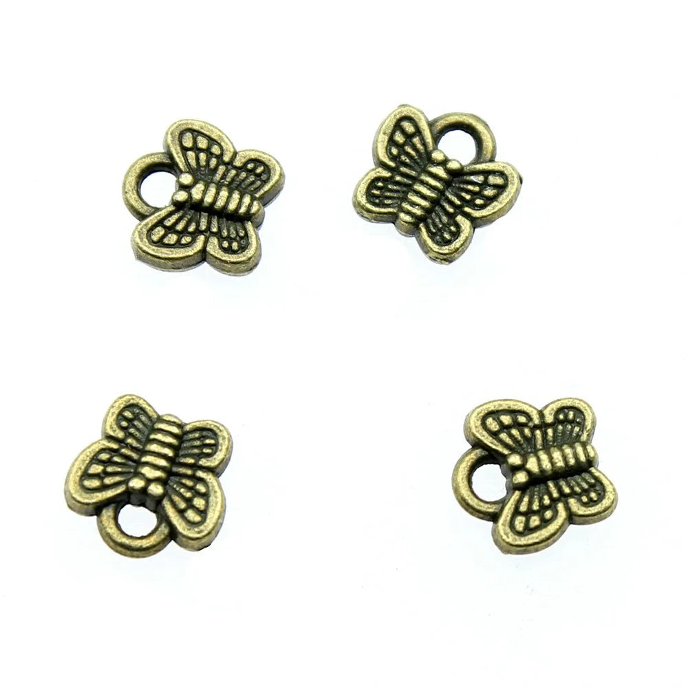 7x7mm 0.4g Multicolor Zinc Alloy Small Butterfly Charm Pendant for DIY Necklace Bracelet Jewelry Making