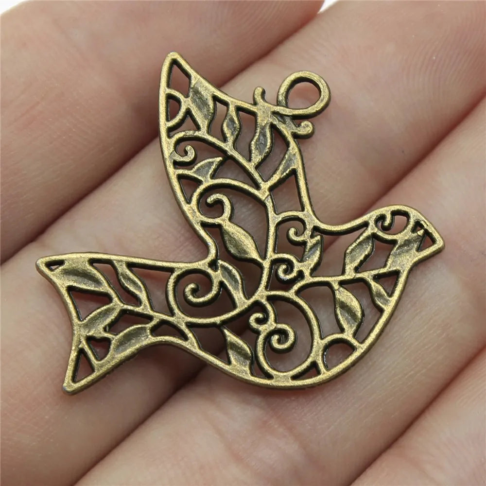 36x32mm 3.2g Multi Color Zinc Alloy Bird Charm Pendant for DIY Necklace Bracelet Making