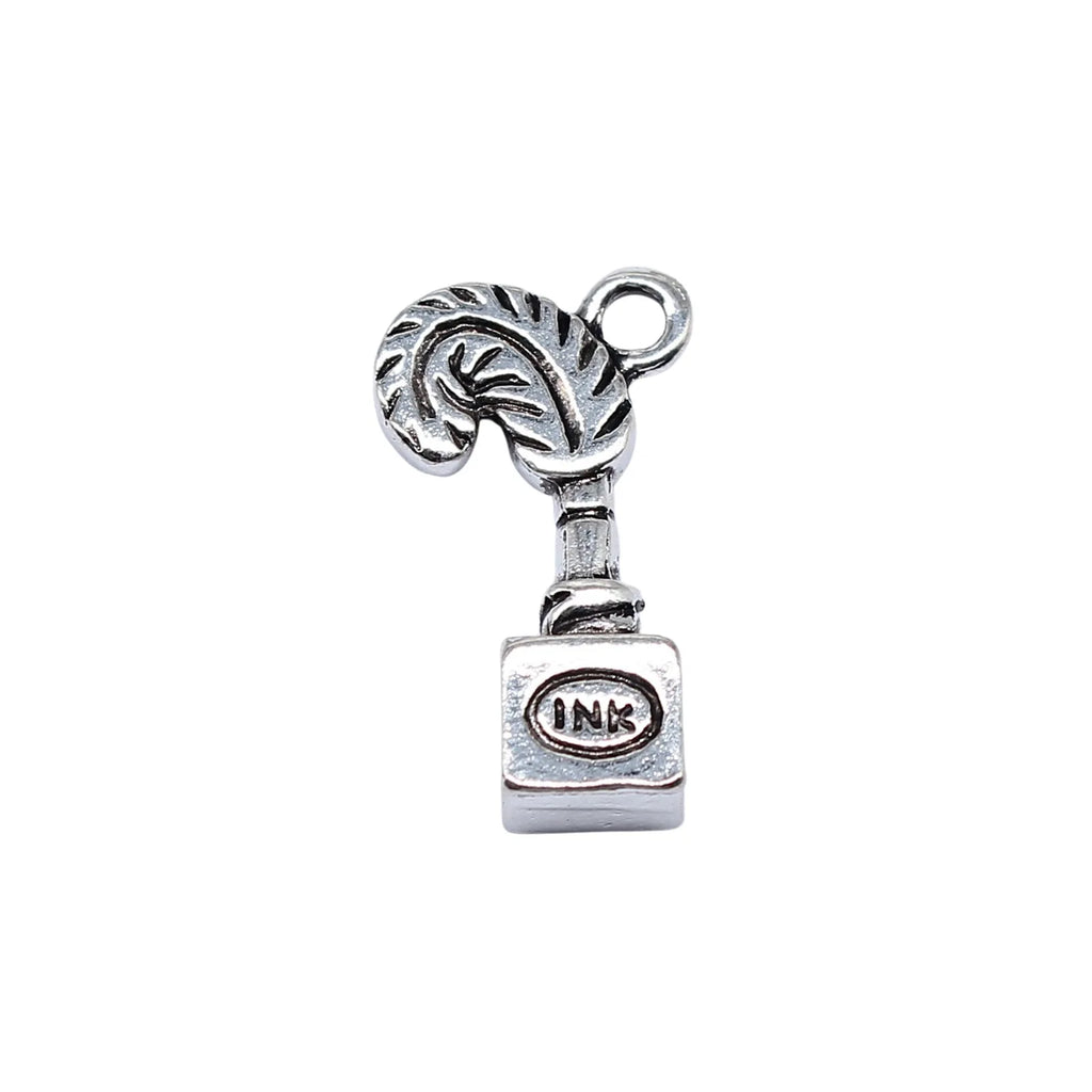 20x12mm 2.3g Antique Silver Zinc Alloy Quill Ink Charm Pendant for DIY Necklace Bracelet Making