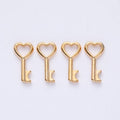 Heart Bow Key Metal Charm in 7 Distinct Finishes for Jewelry Making view 11