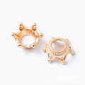 Crown-Shaped Round Bead Cap in Seven Metal Finishes view 10