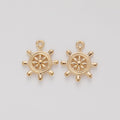 Nautical Ship Wheel Charm in Four Metal Finishes for Jewelry view 8