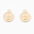 Crown Medallion Charm Round Metal Pendant in Four Finishes view 9