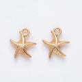 Curved Starfish Metal Charm In 7 Finish Options for Jewelry Making view 10