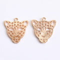 Openwork Leopard Head Metal Charm Pendant in Four Finishes view 9