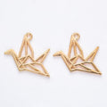 Origami Crane Charm In 4 Metal Finishes For Jewelry Making view 9