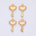 Beaded Heart Key Metal Charms in Seven Finishes for Jewelry Making view 10