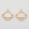 Openwork Ringed Planet Metal Charms in Seven Metallic Finishes view 12