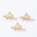 Stegosaurus Charm Small Textured Metal Pendant in Five Finishes view 9