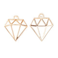 Open Diamond Outline Metal Charms in Four Metallic Finishes view 8