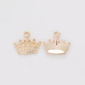Small Crown Charm Pendants in Seven Metallic Finishes view 10