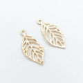 Open Veined Leaf Metal Charm In 7 Finish Options for Jewelry Making view 11