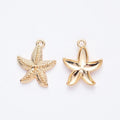 Textured Starfish Metal Pendant Charms in 6 Distinct Finishes view 11