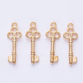 Ornate Key Charm Three-Circle Metal Pendant in Nine Finishes view 11